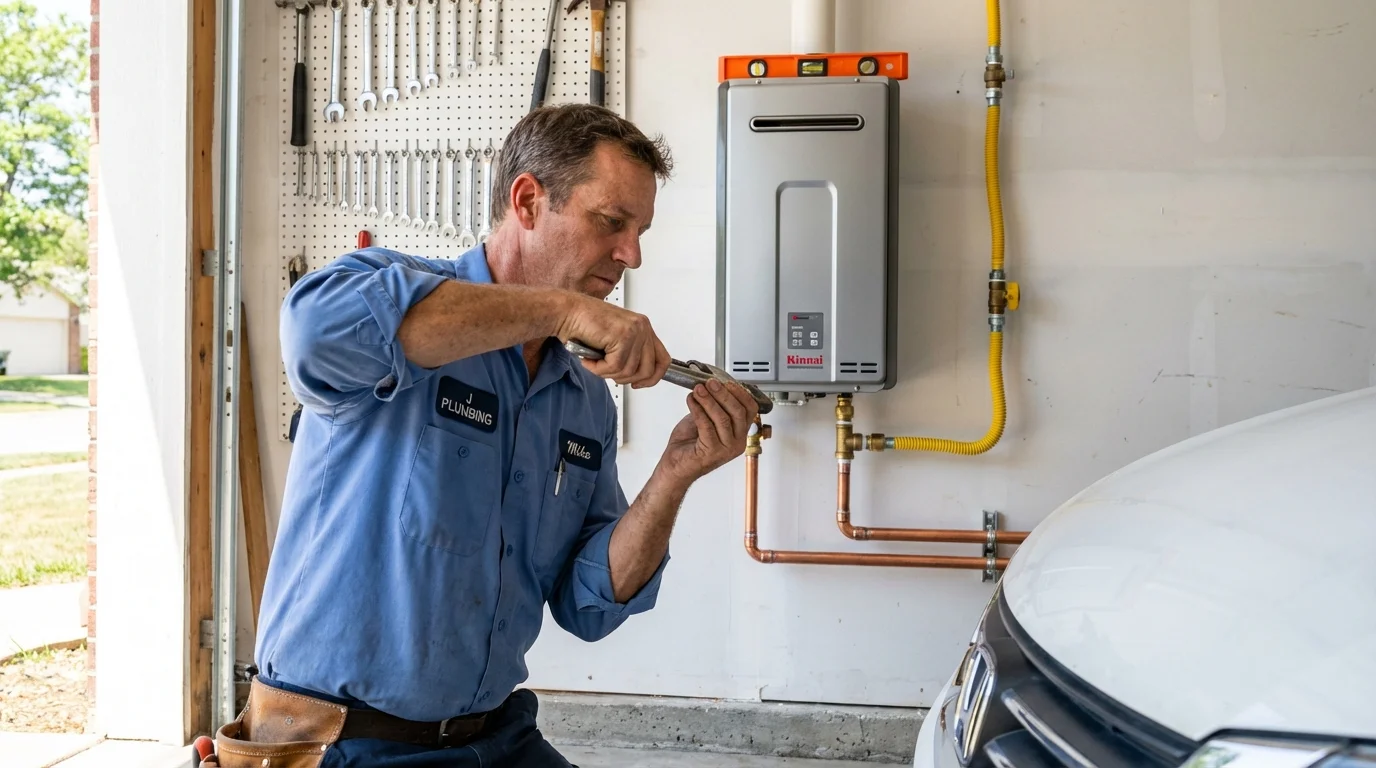 Tankless water heater installation by a Johns Plumbing LLC plumber in Evanston